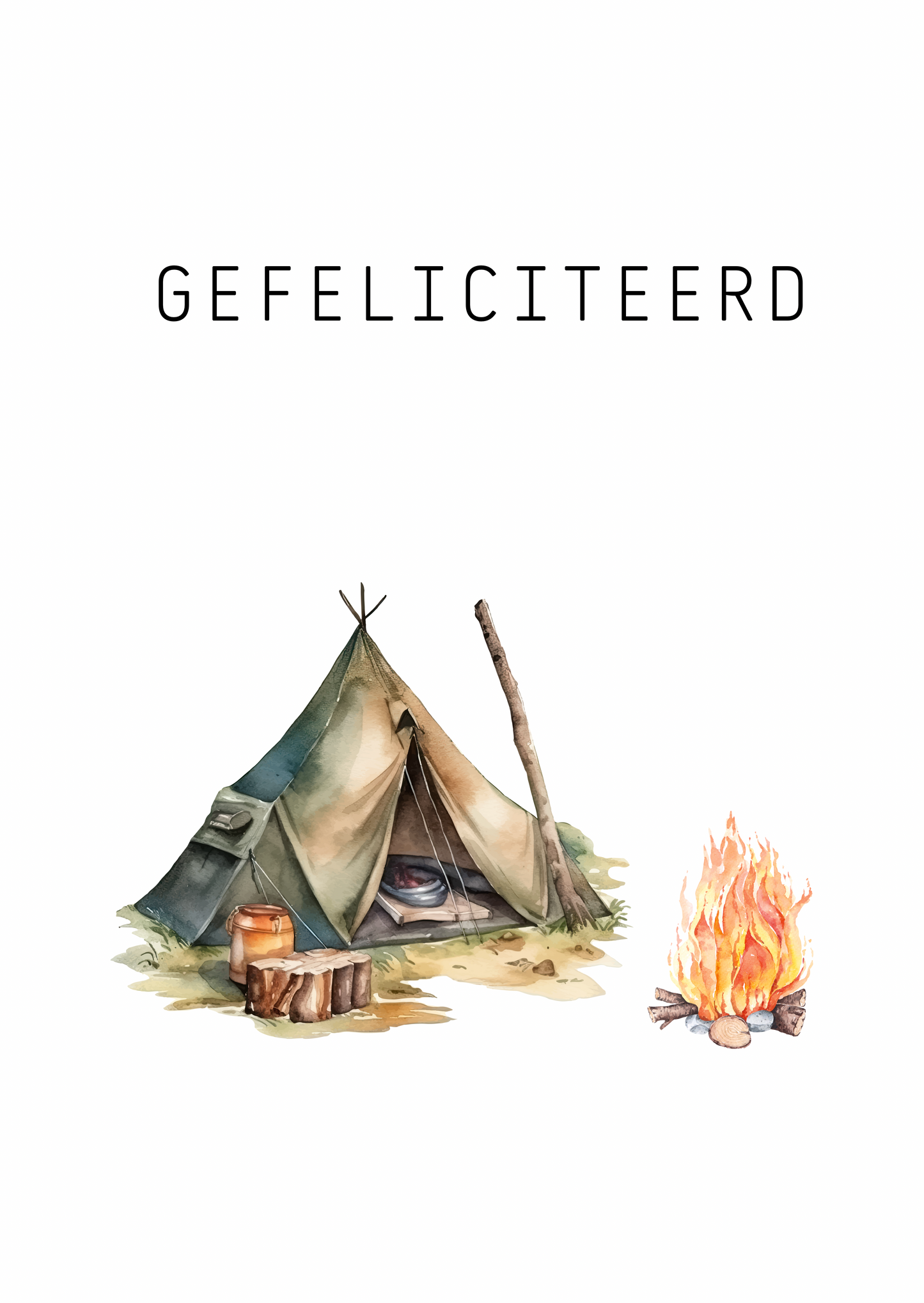 Kaart gefeliciteerd tent