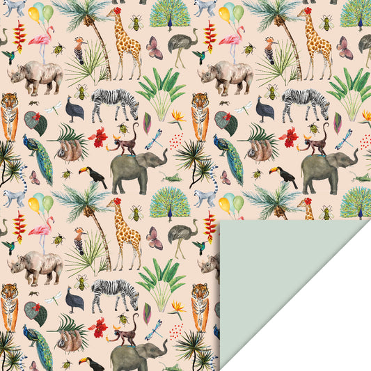 Cadeaupapier jungle beige 30cm