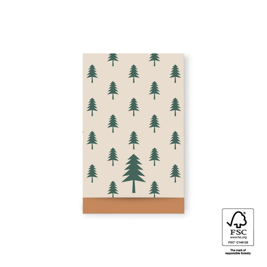 Cadeauzakjes tree beige green | 12x19cm | 5 stuks