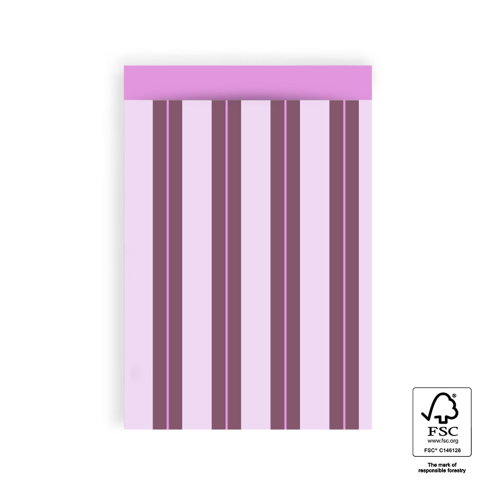 Cadeauzakje strepen chalk beet red pink | 17x25cm | 5 stuks