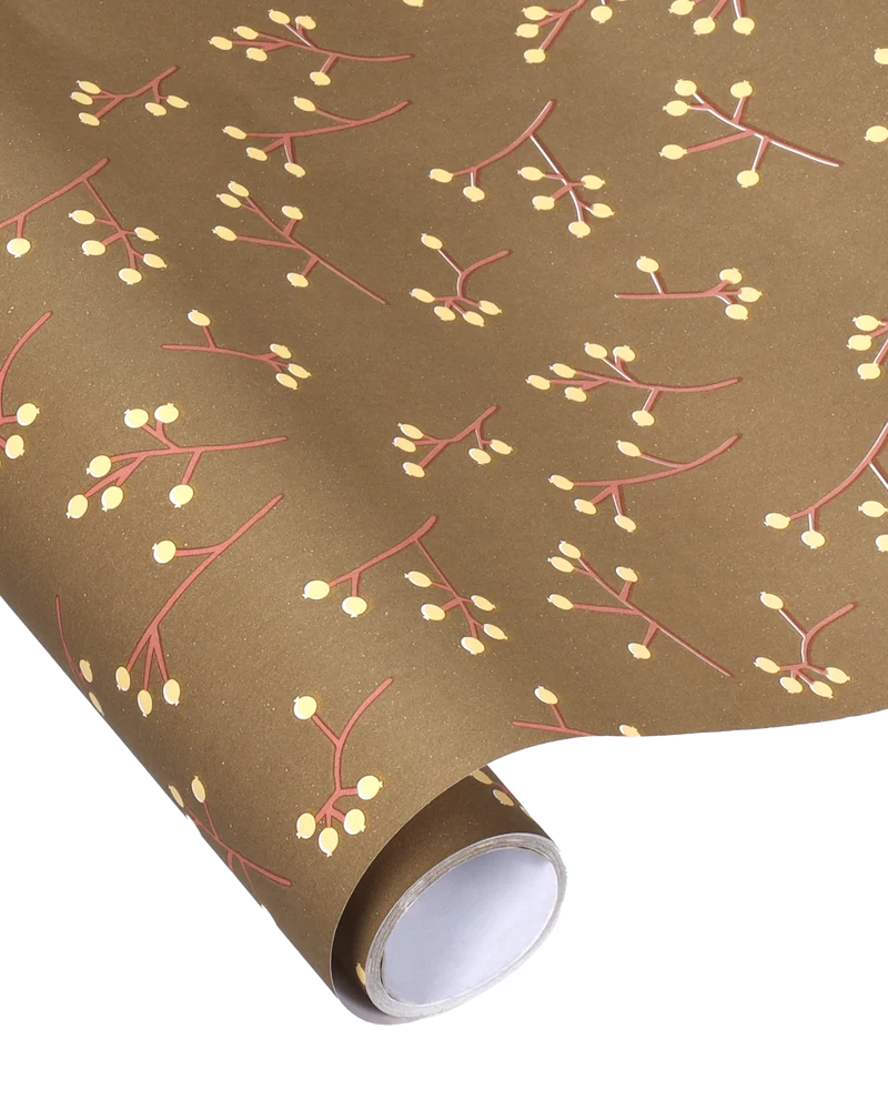 Cadeaupapier handdrawn branches olive 70cm