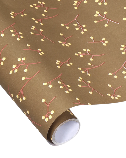 Cadeaupapier handdrawn branches olive 70cm