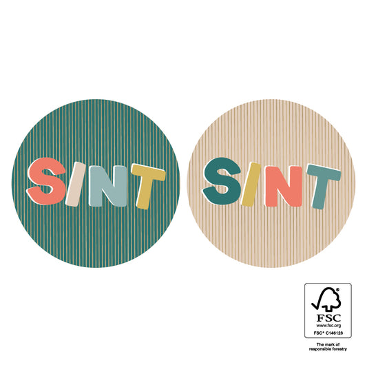 Stickers SINT - 5,5cm 6 stuks