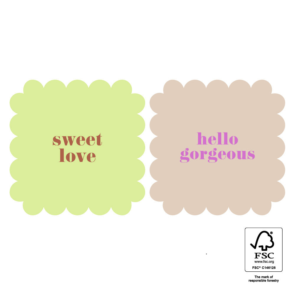 Stickers cookie groen beige - 5,5cm 6 stuks