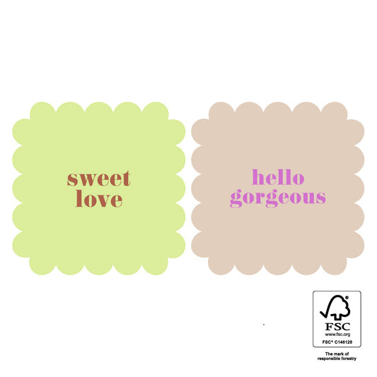 Stickers cookie groen beige - 5,5cm 6 stuks