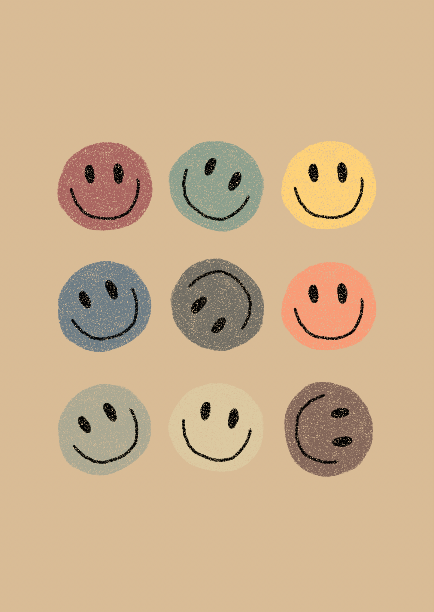 Kaart gekleurde smileys