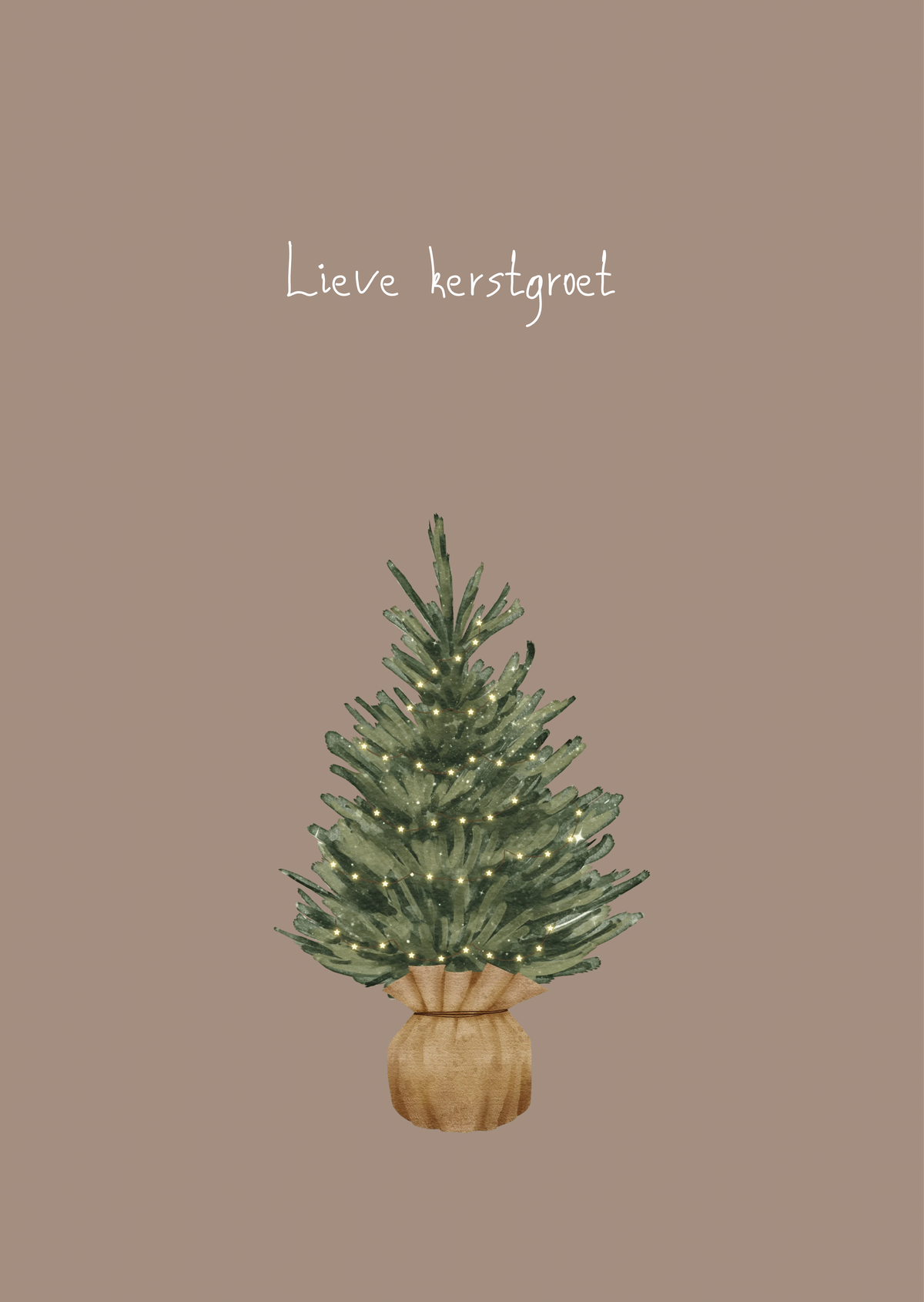 Kerstkaart lieve kerstgroet boompje