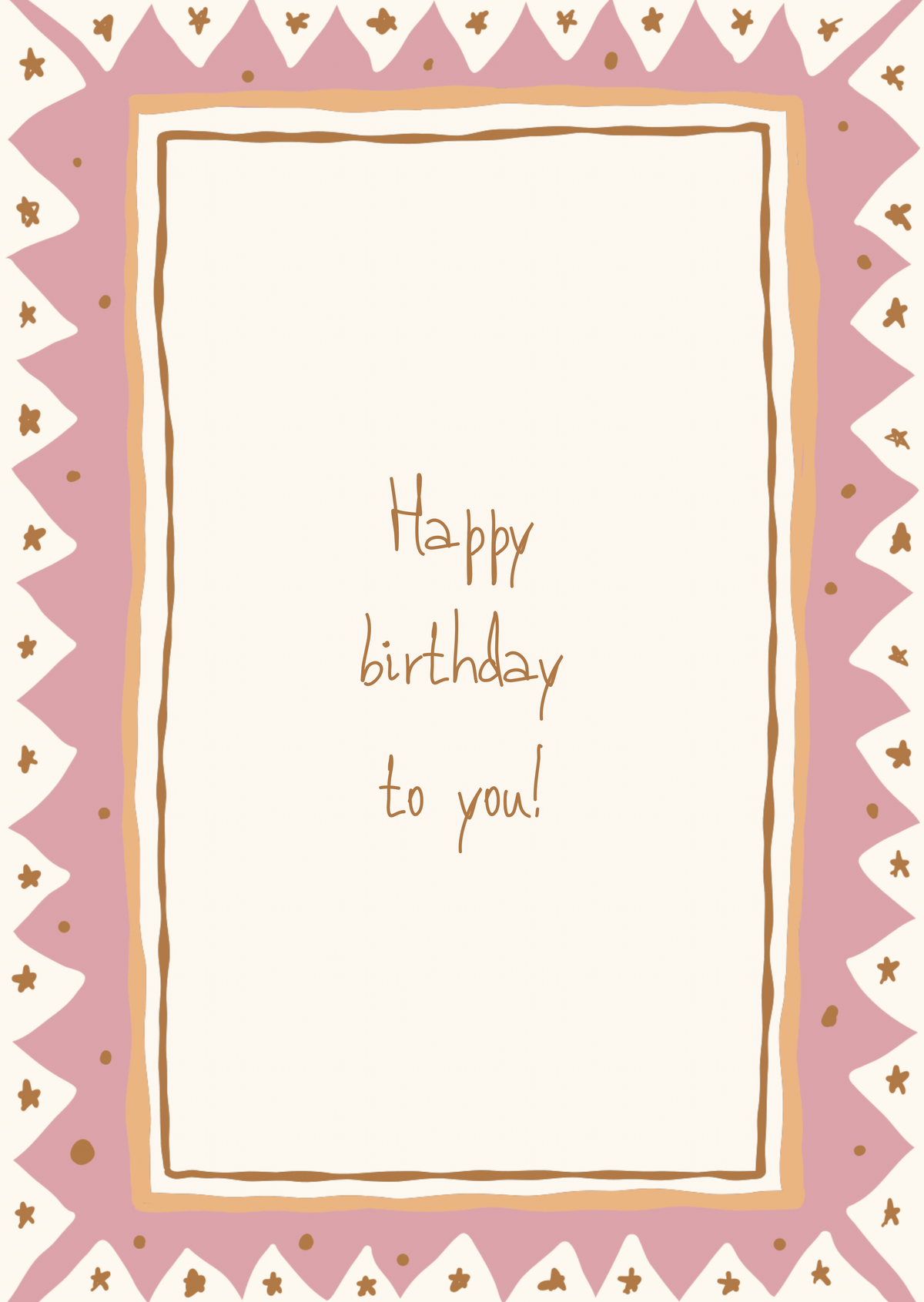 Kaart happy birthday roze kader