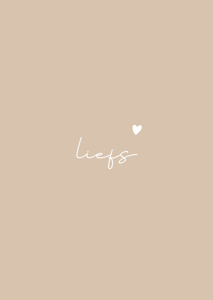 Kaart liefs beige-wit