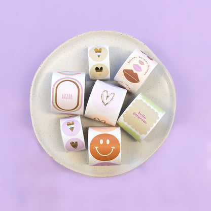 Stickers cookie groen beige - 5,5cm 6 stuks