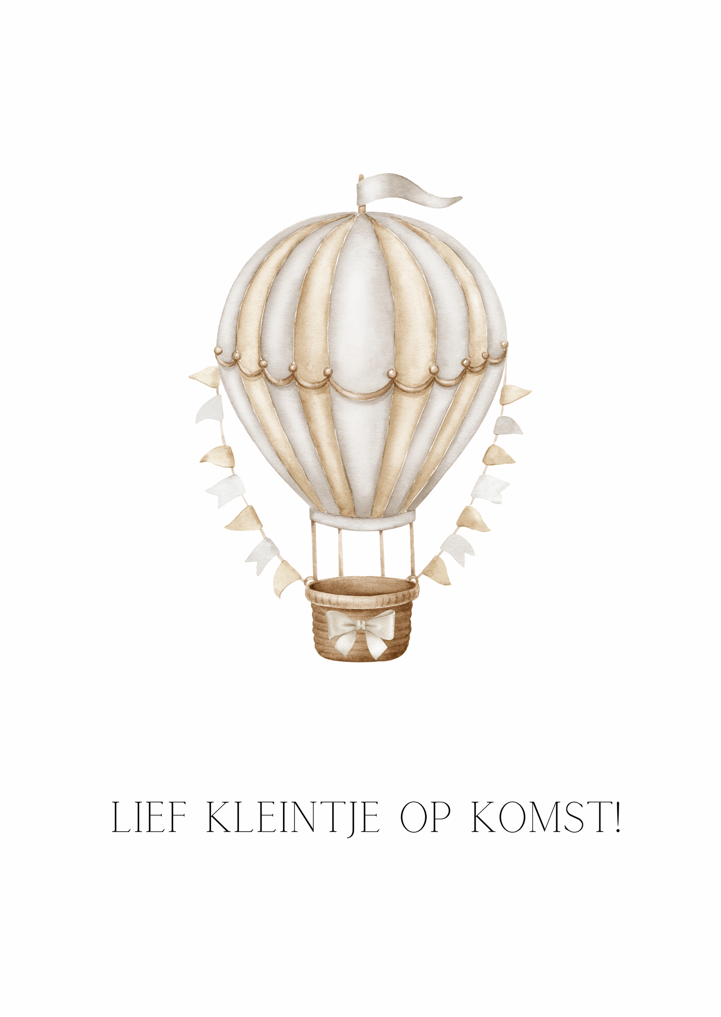 Kaart lief kleintje op komst luchtballon