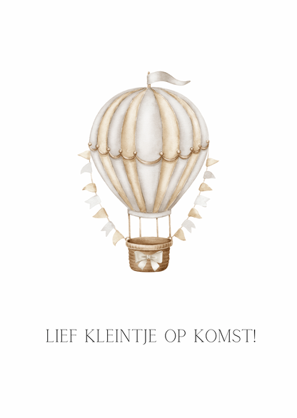 Kaart lief kleintje op komst luchtballon