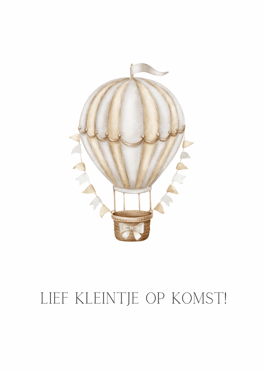 Kaart lief kleintje op komst luchtballon