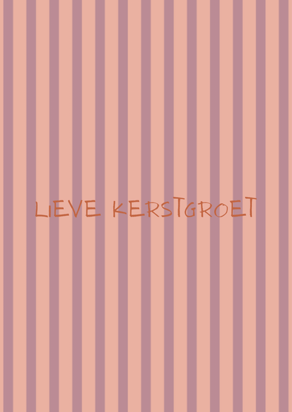 Kerstkaart lieve kerstgroet streepjes
