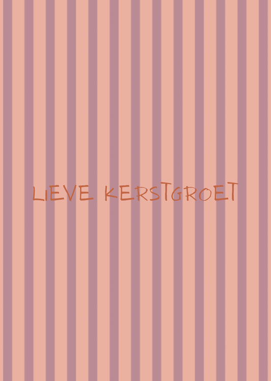 Kerstkaart lieve kerstgroet streepjes