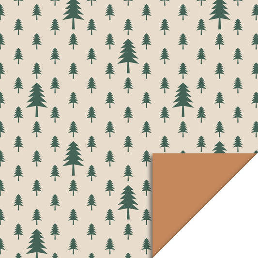 Cadeaupapier tree beige green 70cm
