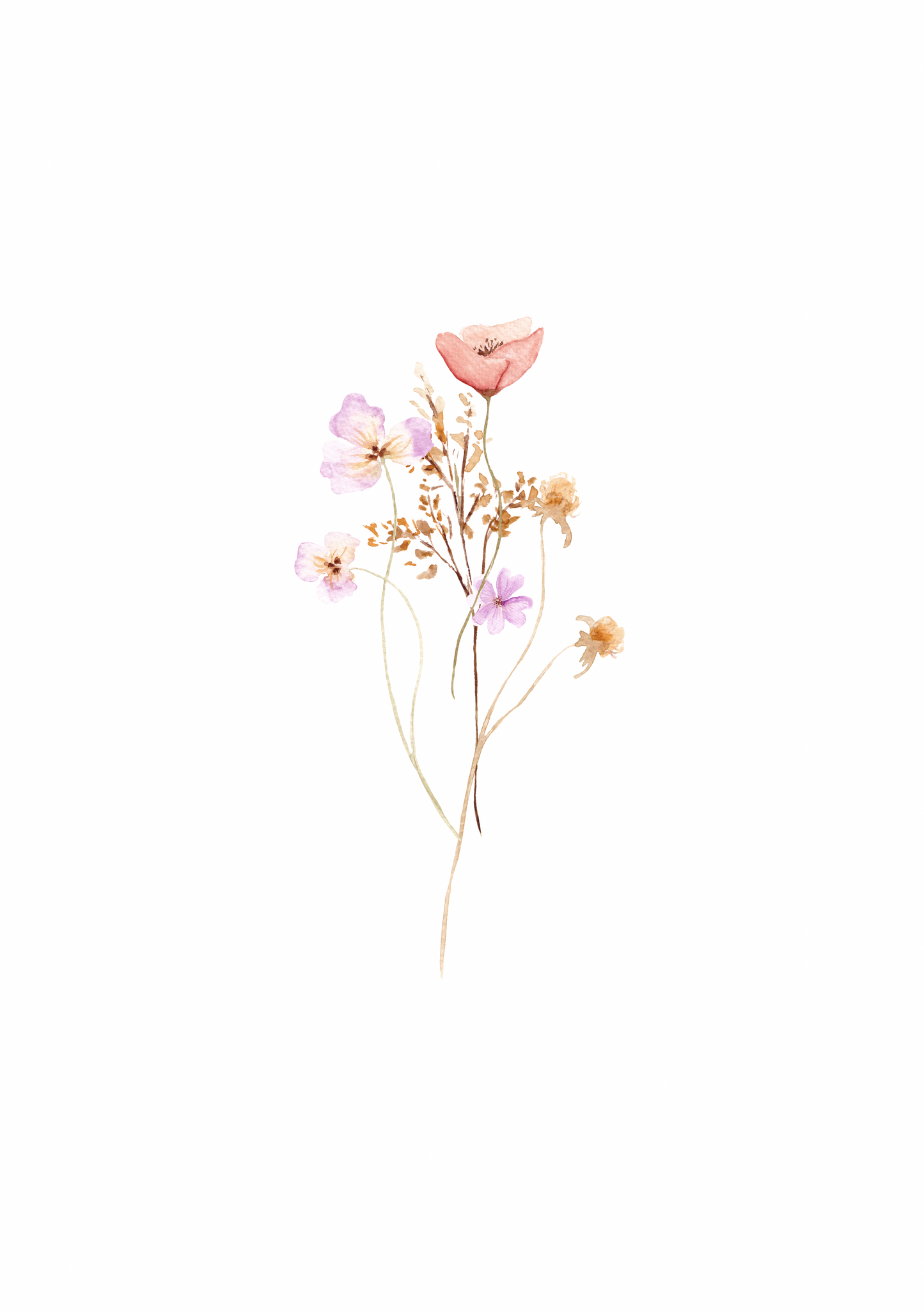 Mini kaart bloemen roze