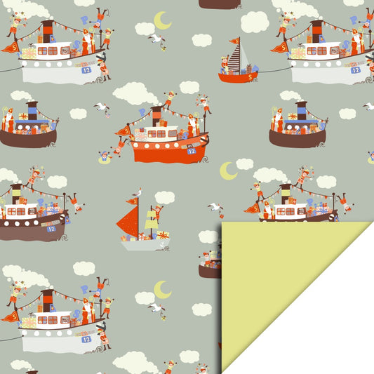 Cadeaupapier Sint pakjesboot 70cm