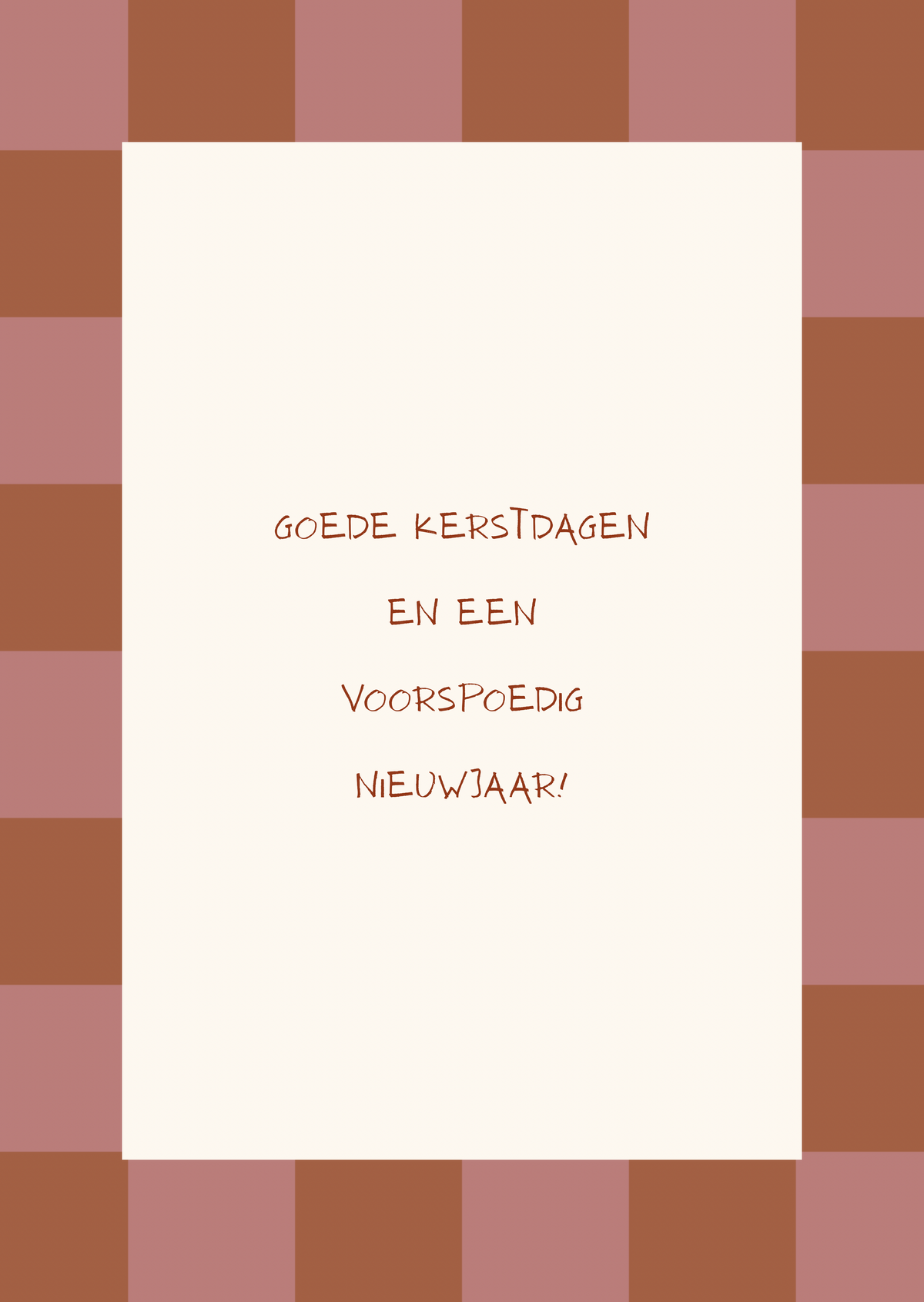 Kerstkaart goede kerstdagen ruitjes rand
