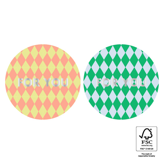 Stickers for you harlequin - 5,5cm 6 stuks