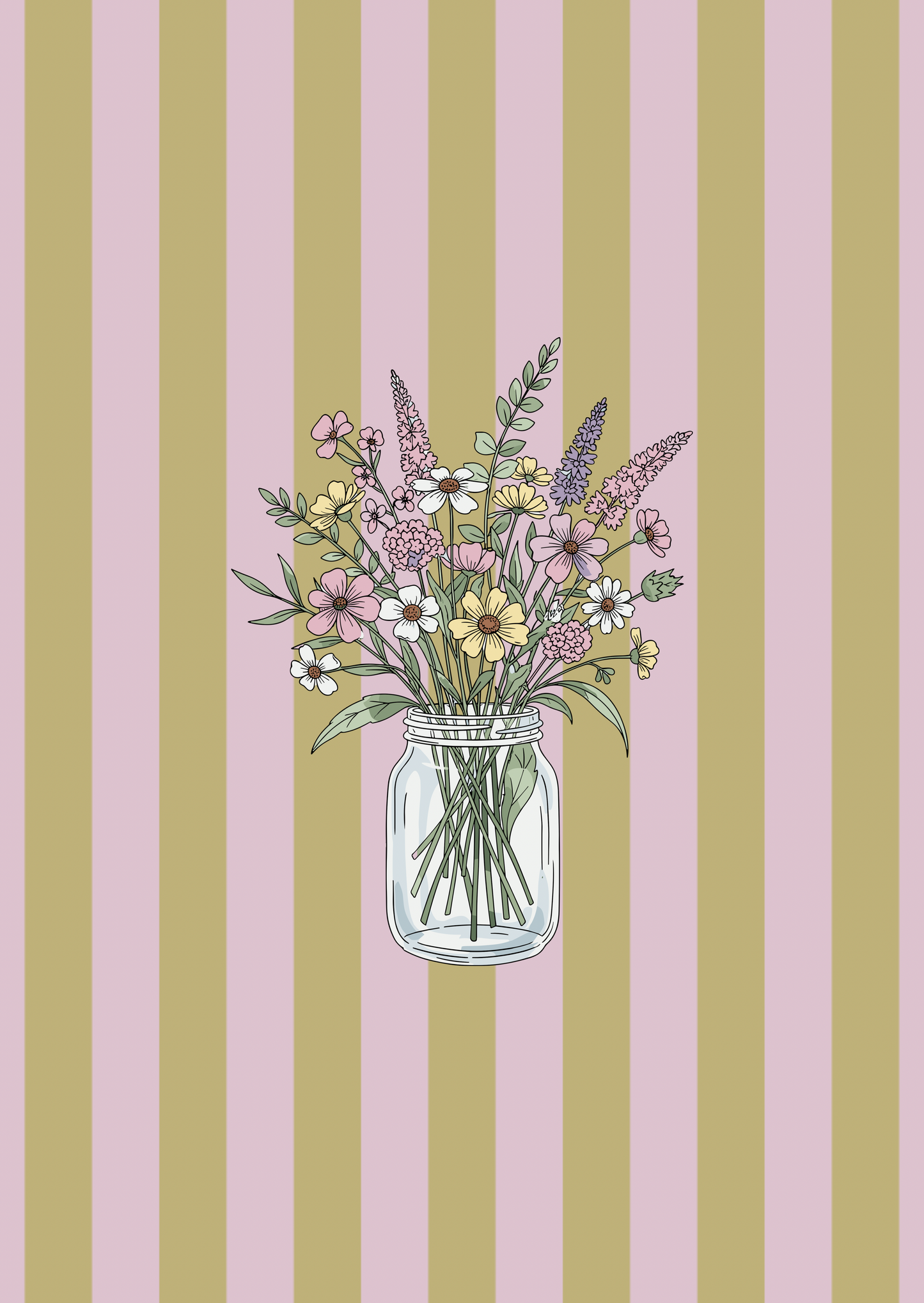 Mini kaart vaas met bloemen