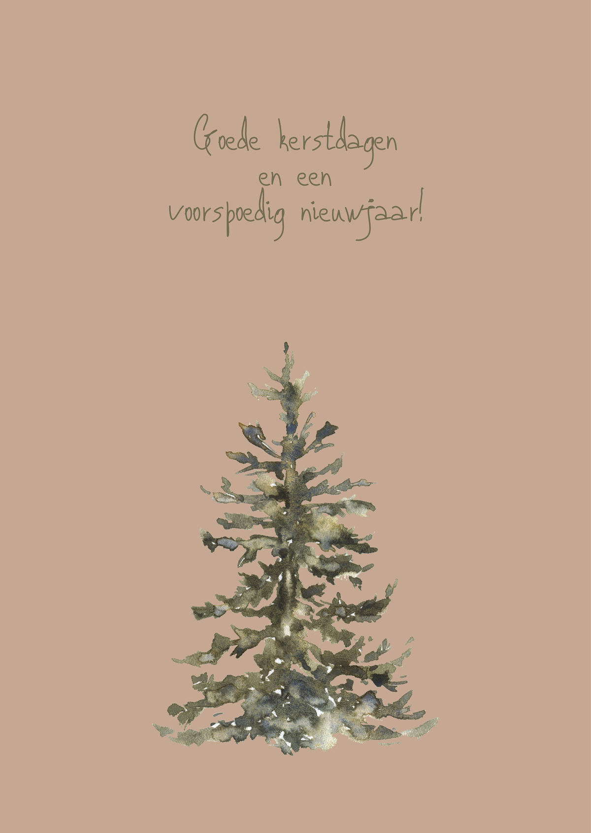 Kerstkaart goede kerstdagen boom