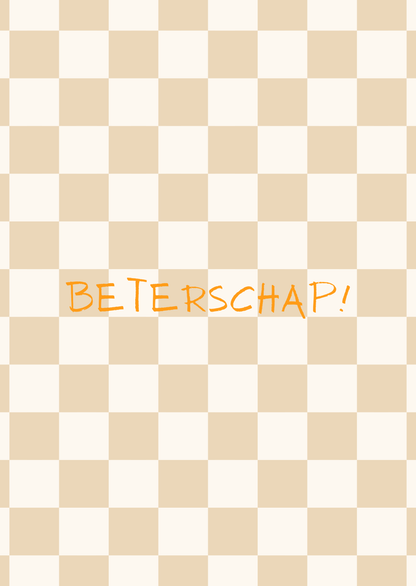Kaart beterschap ruitjes