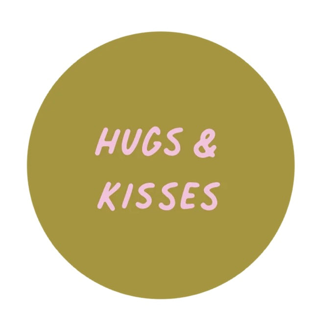 Stickers hugs & kisses - 4cm 6 stuks