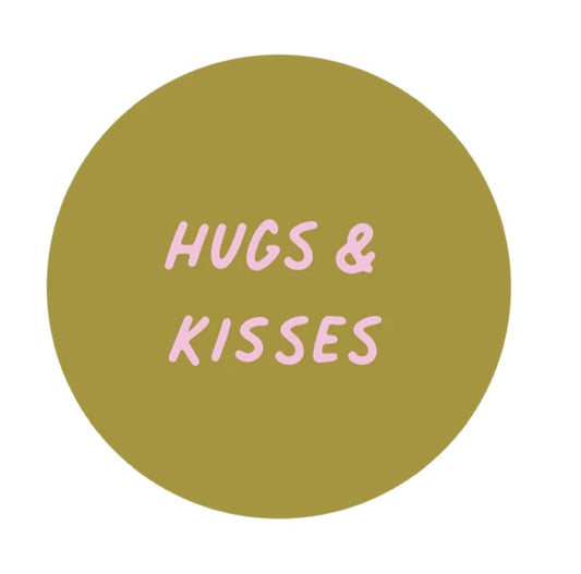 Stickers hugs & kisses - 4cm 6 stuks
