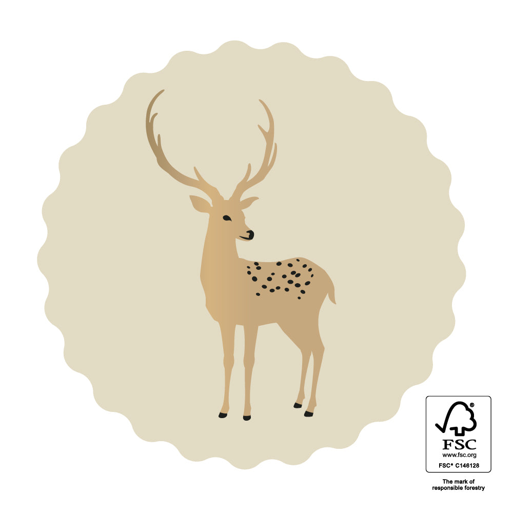 Stickers reindeer gold - 5,5cm 6 stuks