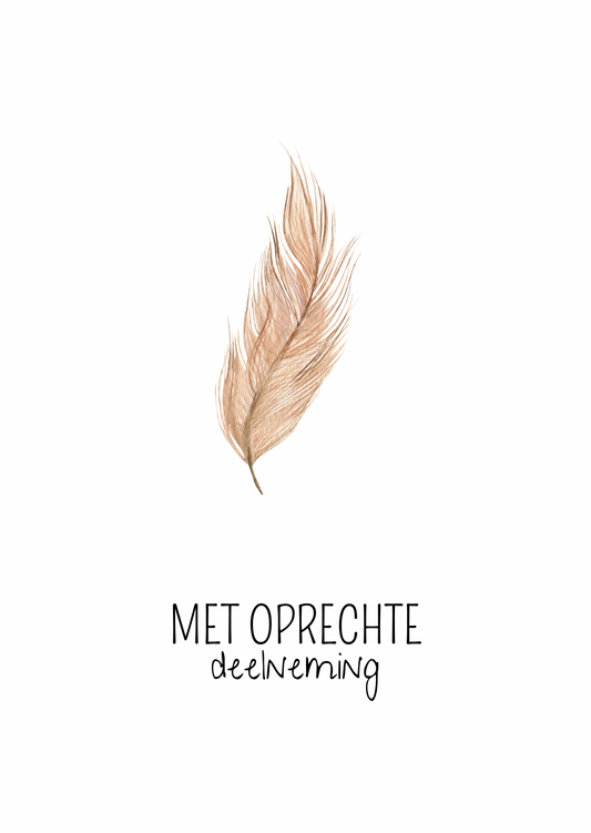 Kaart met oprechte deelneming veer