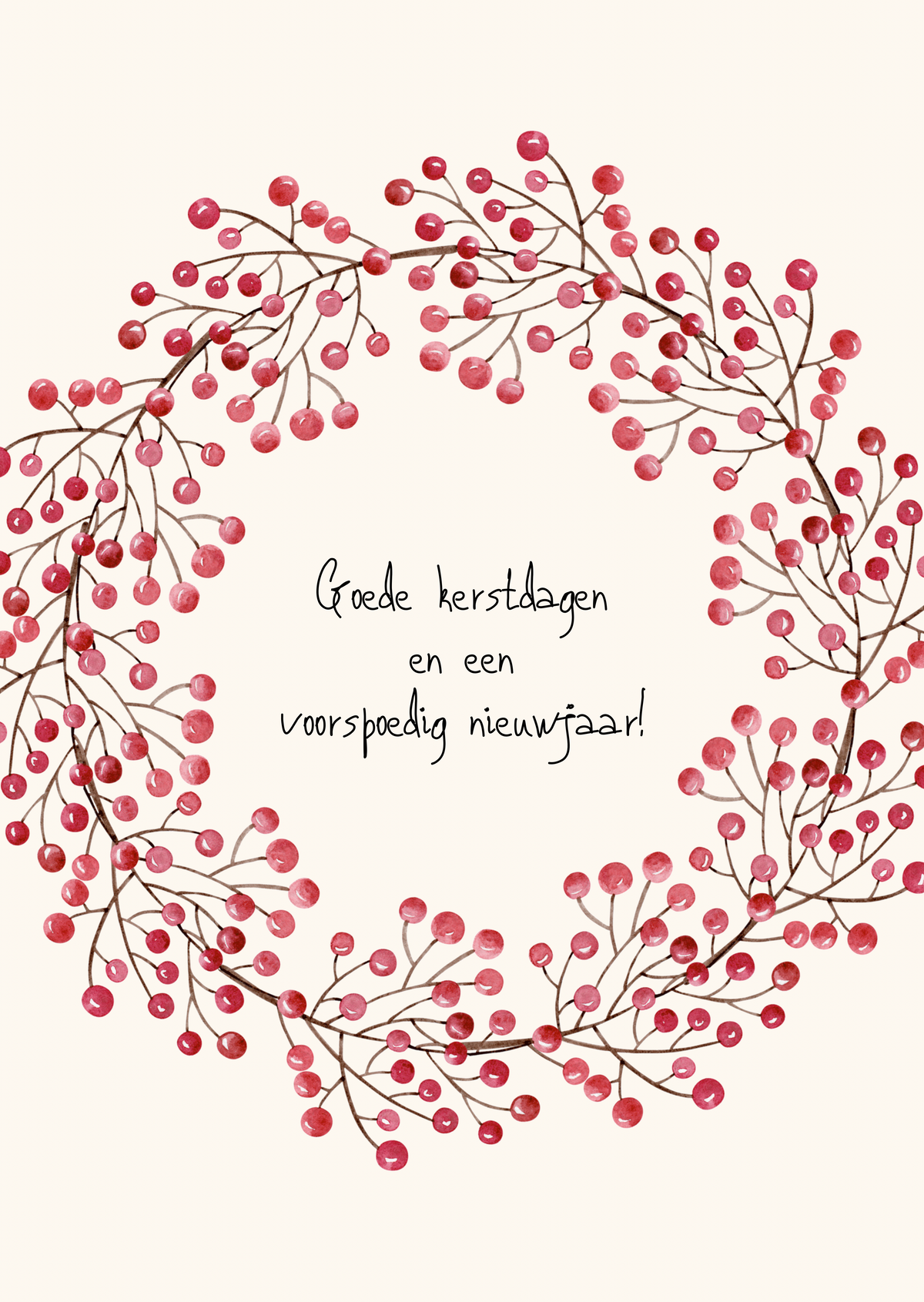 Kerstkaart goede kerstdagen krans