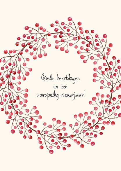 Kerstkaart goede kerstdagen krans