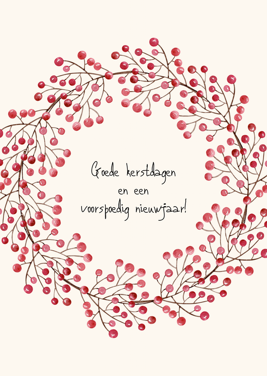 Kerstkaart goede kerstdagen krans