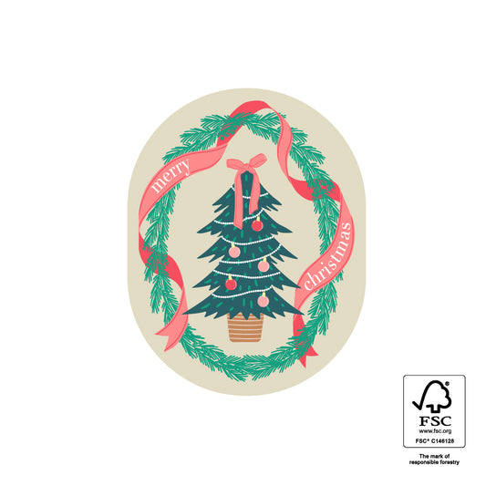 Stickers christmas tree - 5,5cm 6 stuks