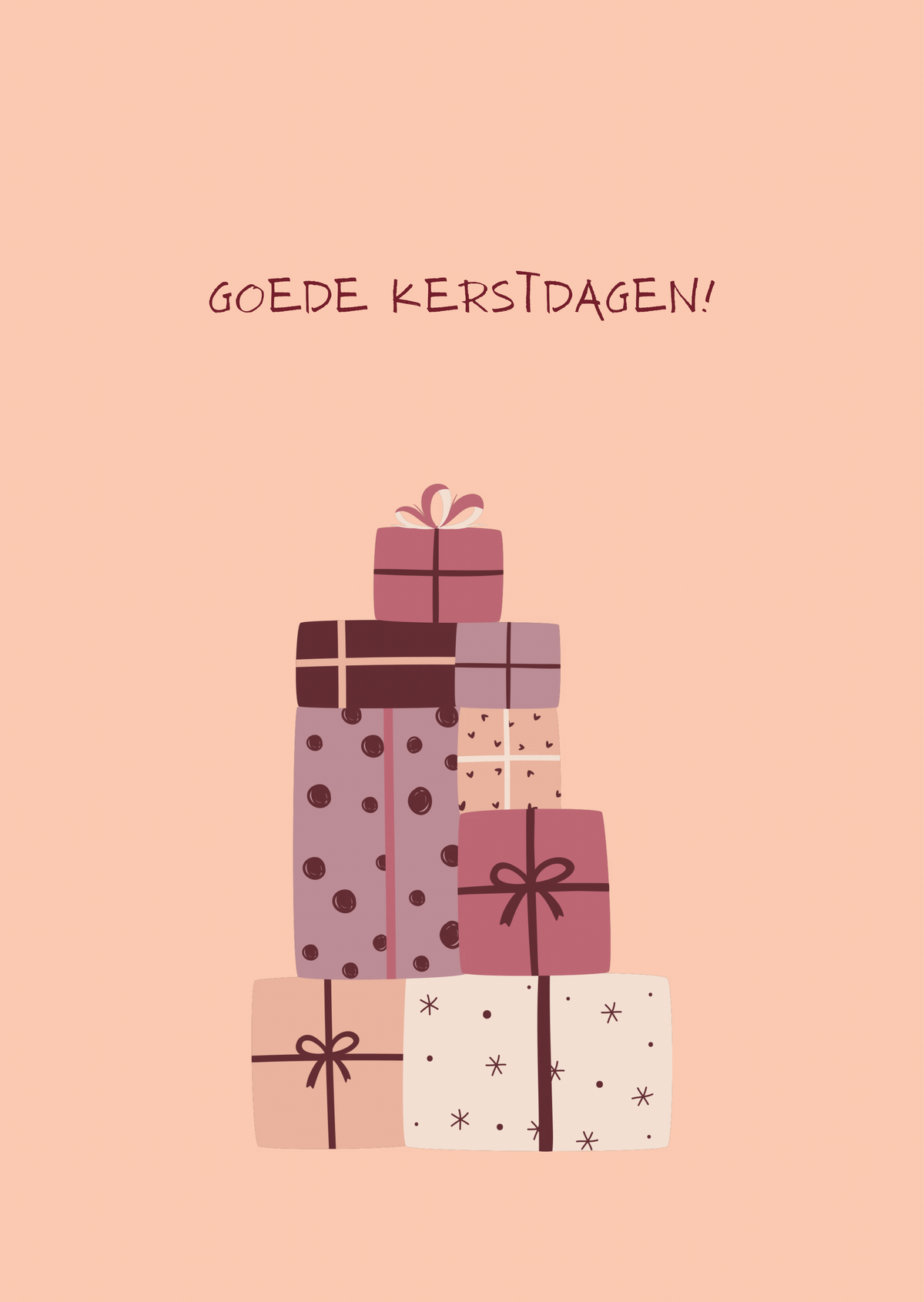 Kerstkaart goede kerstdagen cadeautjes
