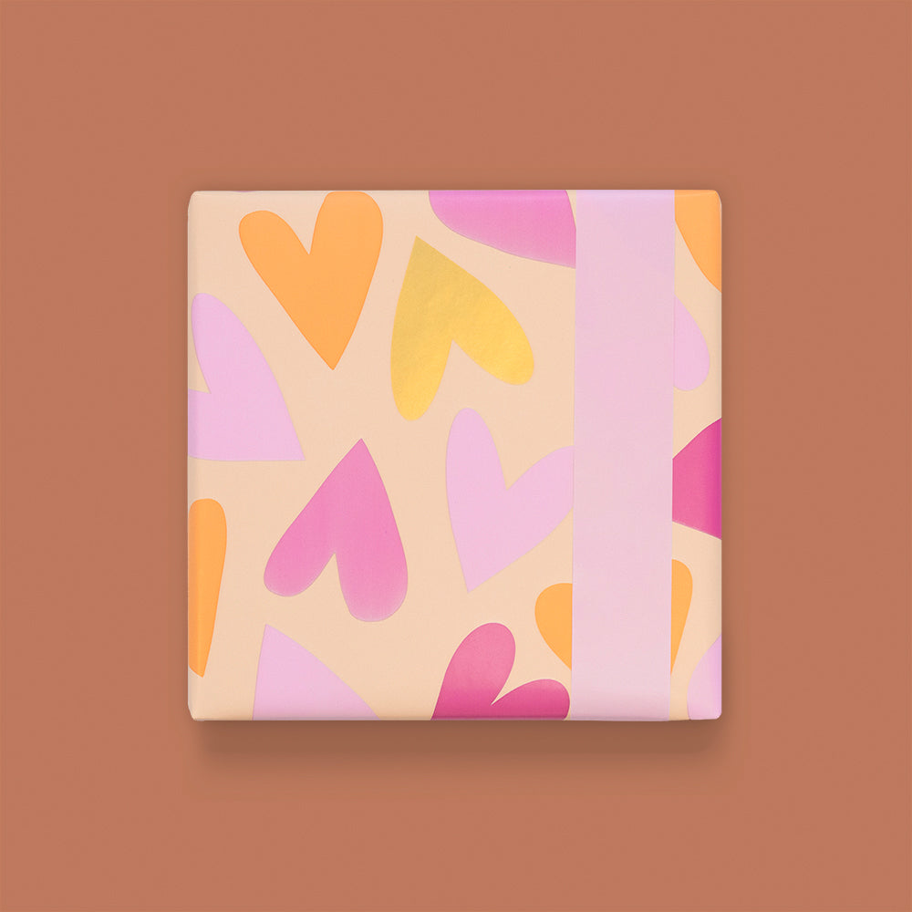 Cadeaupapier hartjes 30cm