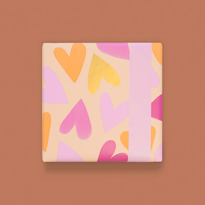 Cadeaupapier hartjes 30cm