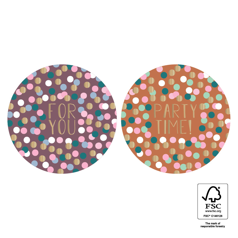 Stickers for you confetti - 5,5cm 6 stuks