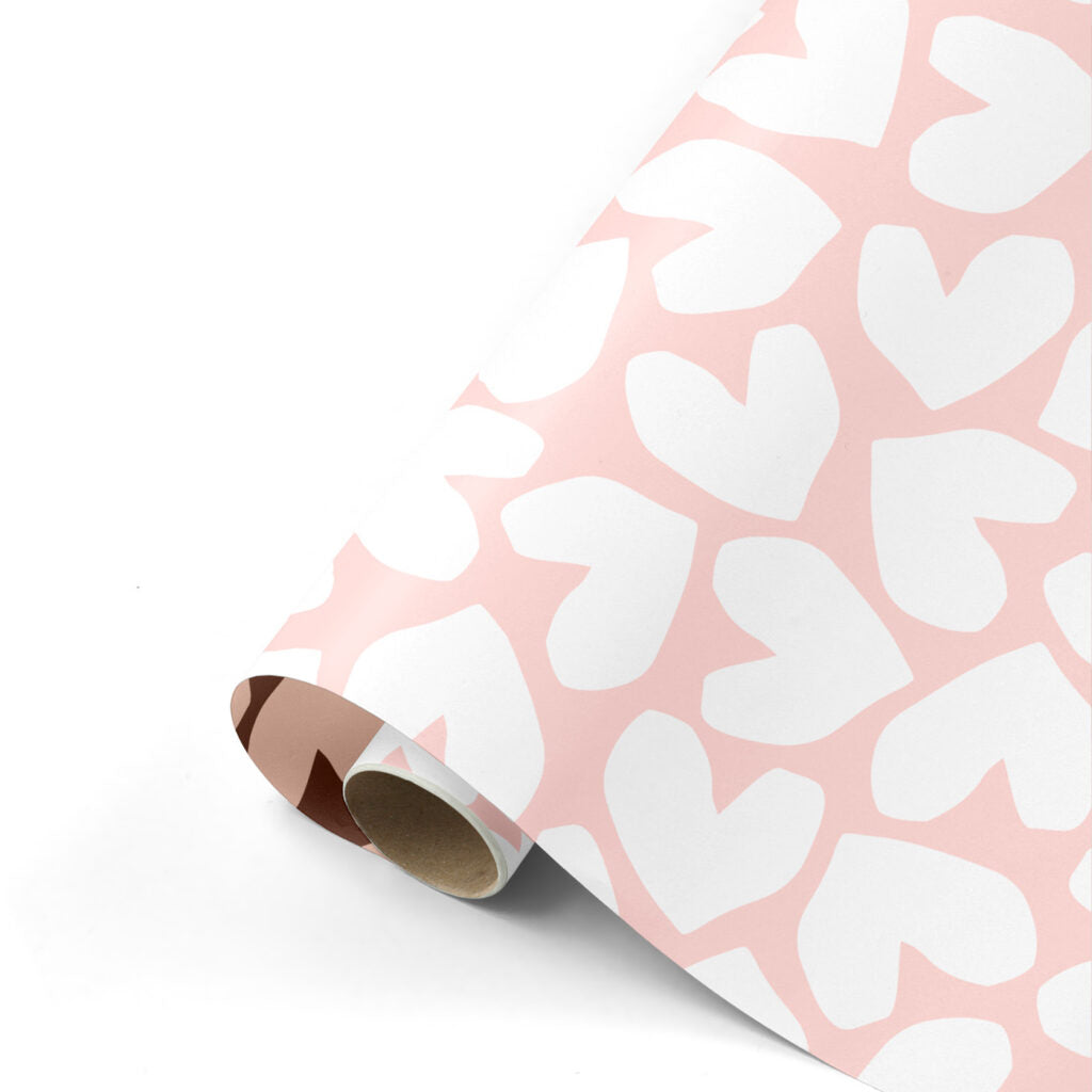 Cadeaupapier hartjes roze 50cm