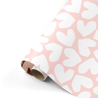 Cadeaupapier hartjes roze 50cm