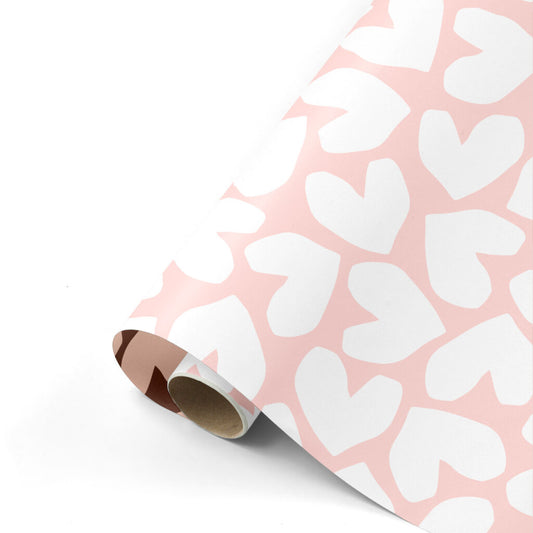 Cadeaupapier hartjes roze 50cm