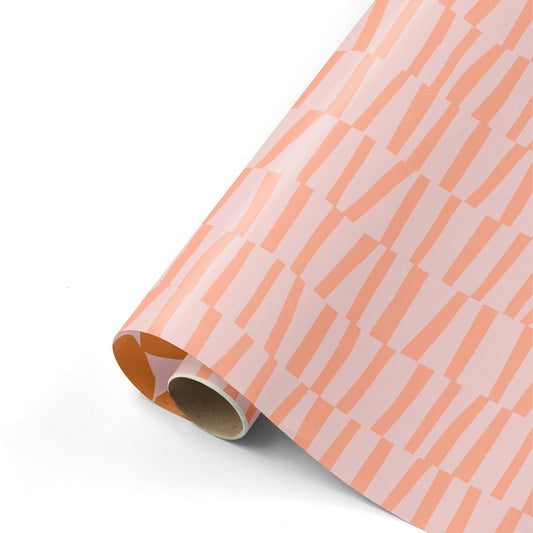 Cadeaupapier bold lines peach roze 50cm