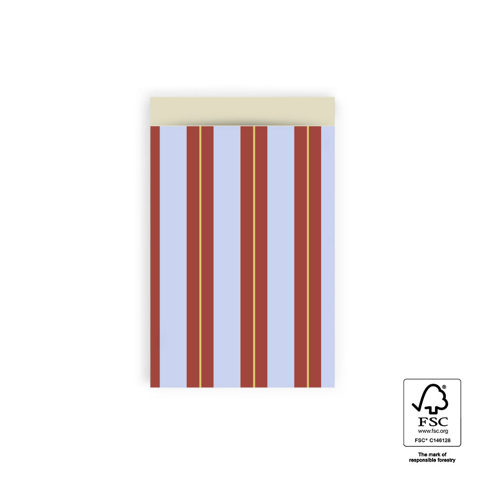 Cadeauzakjes strepen biscuit | 12x19cm | 5 stuks
