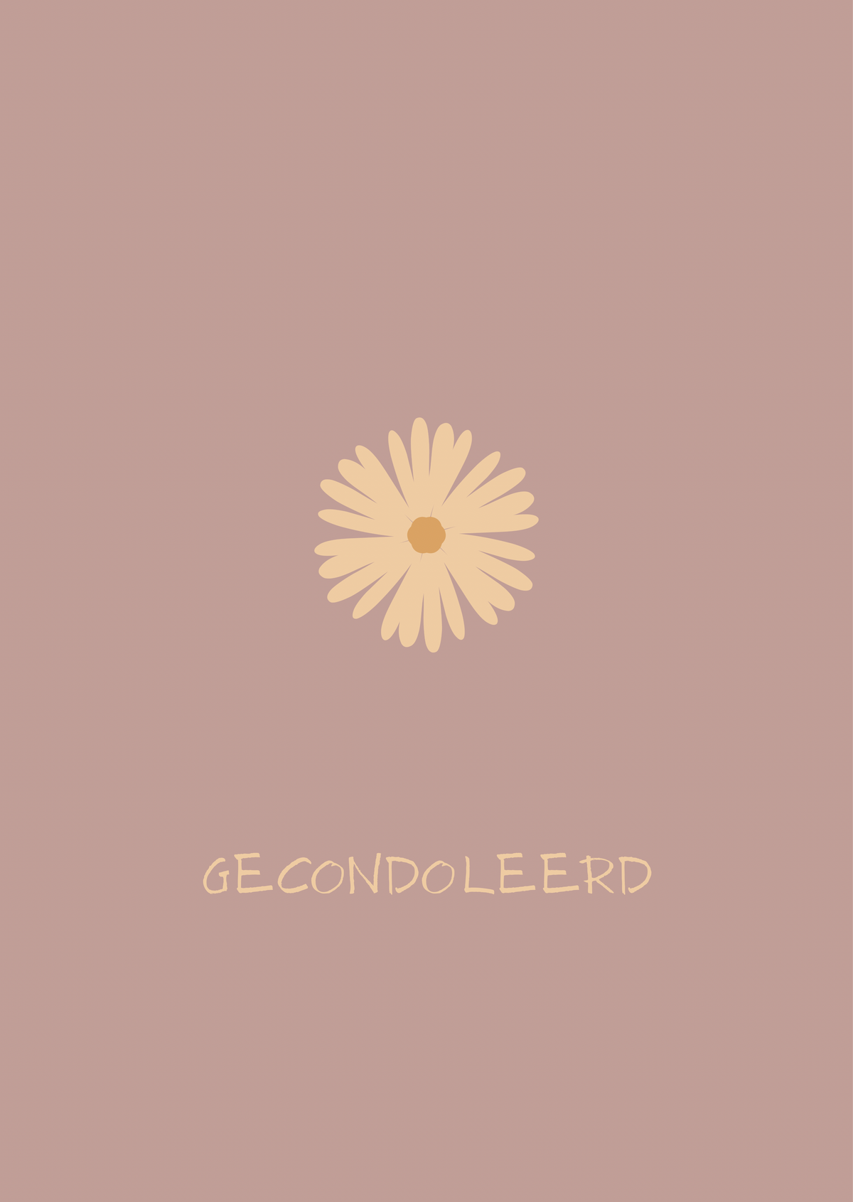 Kaart gecondoleerd bloem