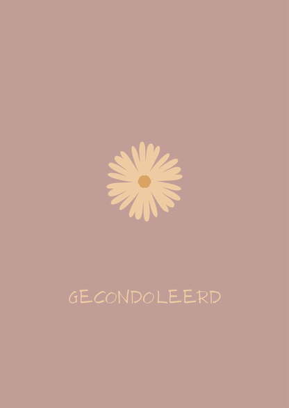 Kaart gecondoleerd bloem