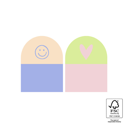 Stickers hartje smiley - 6 stuks