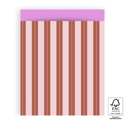 Cadeauzakje strepen chalk chocolate | 27x34cm | 5 stuks