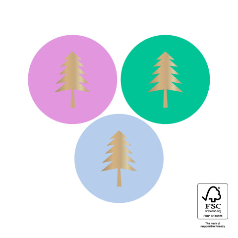 Stickers xmas tree - 3,5cm 6 stuks