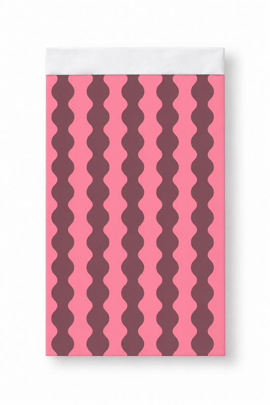 Cadeauzakjes wavy roze | 12x19cm | 5 stuks